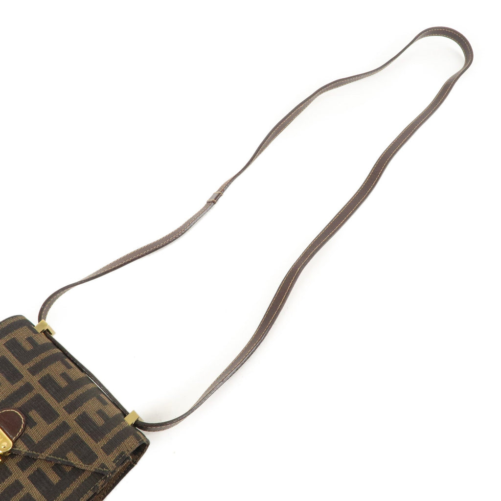 FENDI Zucca Canvas Leather Crossbody Mini Shoulder Bag