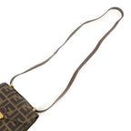 FENDI Zucca Canvas Leather Crossbody Mini Shoulder Bag