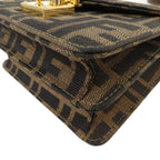 FENDI Zucca Canvas Leather Crossbody Mini Shoulder Bag