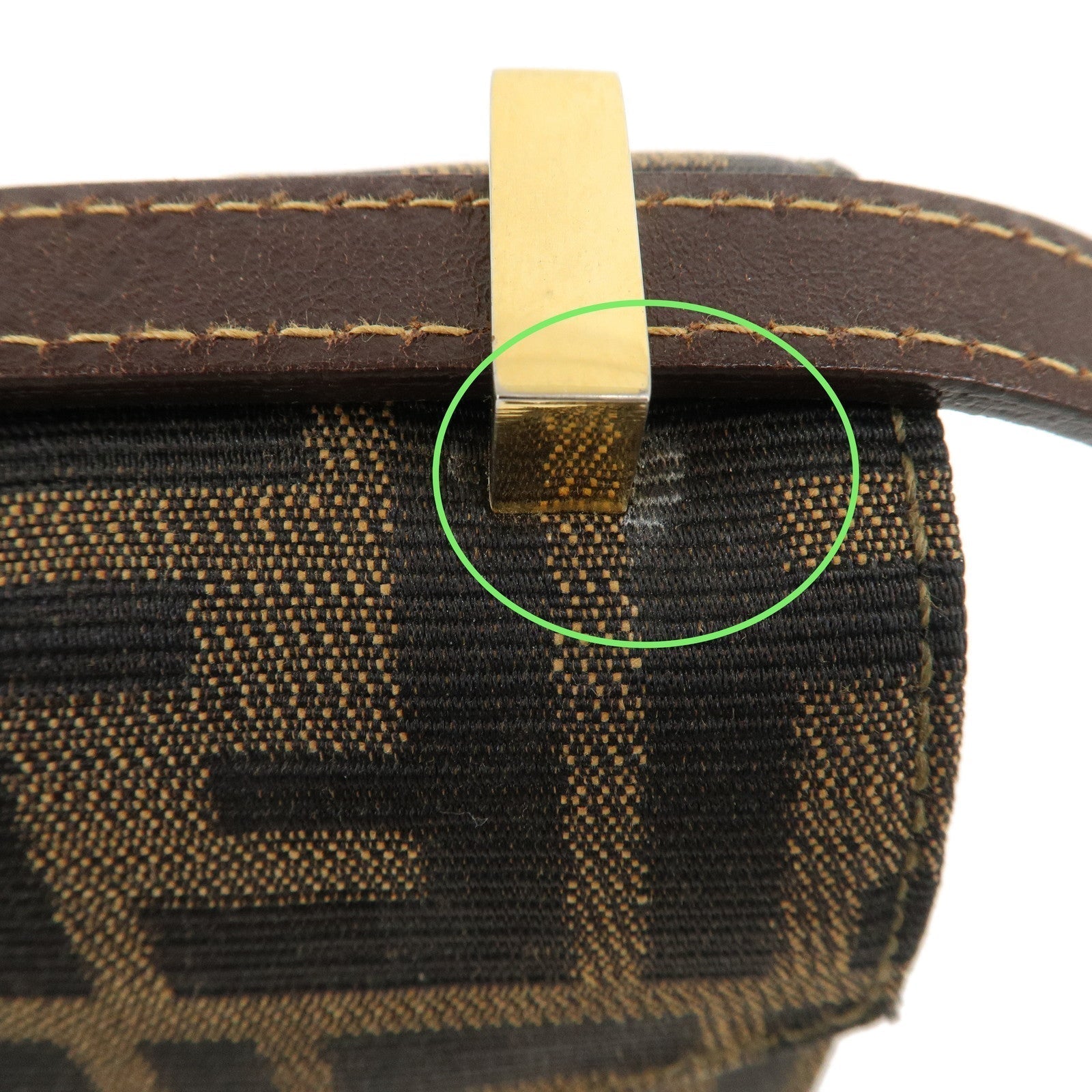 FENDI Zucca Canvas Leather Crossbody Mini Shoulder Bag