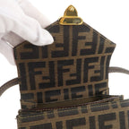 FENDI Zucca Canvas Leather Crossbody Mini Shoulder Bag