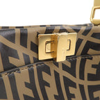 FENDI FF Vertigo Mini Peekaboo Leather Bag Brown Black 8BN244 F/S