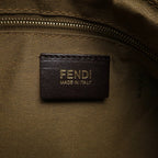 FENDI Zucca Canvas Leather Shoulder Bag Brown Black 8BR436