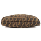 FENDI Zucca Canvas Leather Shoulder Bag Brown Black 8BR436