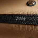 HERMES Toile Militaire Negonda Garden Party Bag Brown Black