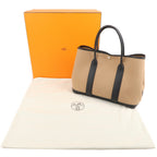 HERMES Toile Militaire Negonda Garden Party Bag Brown Black