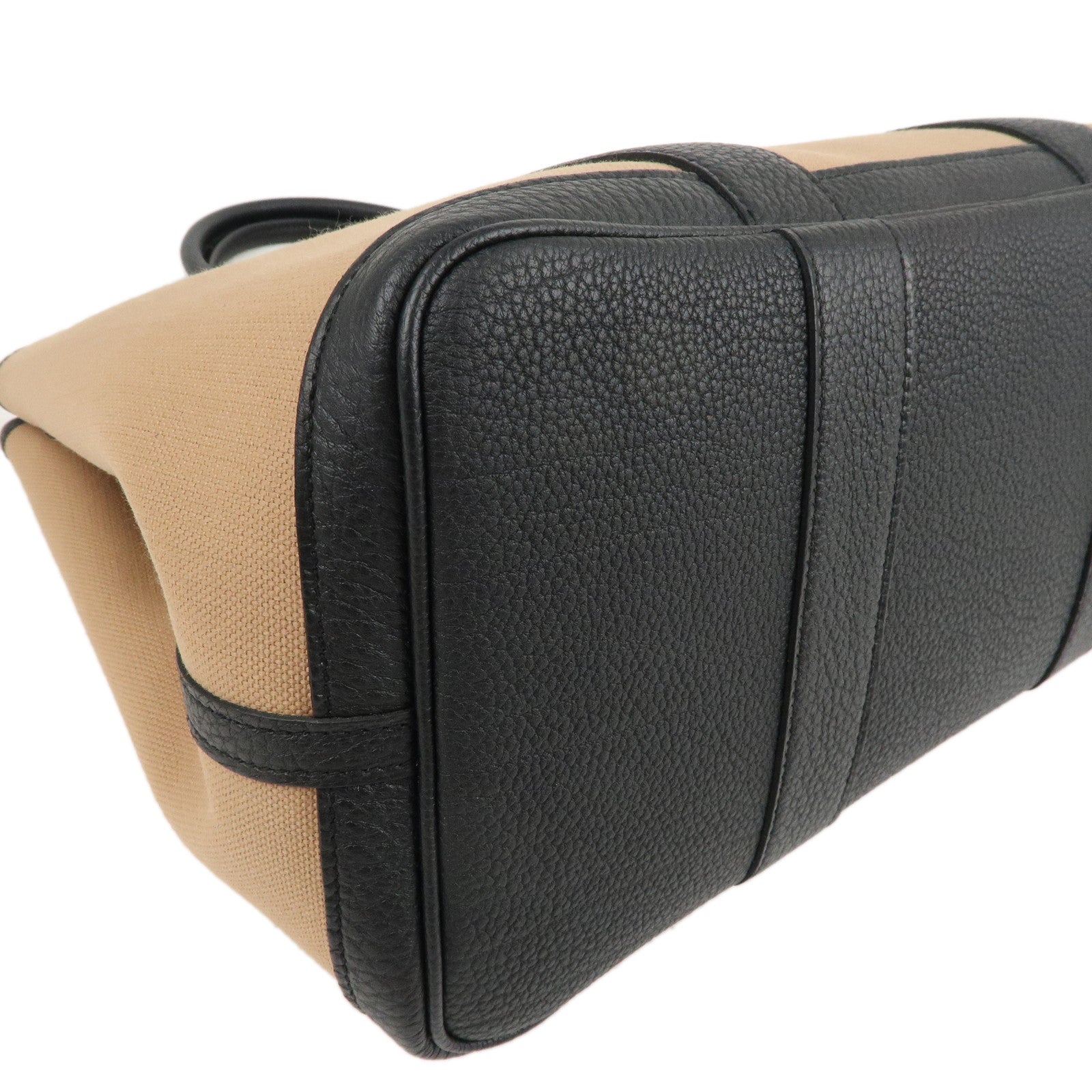 HERMES Toile Militaire Negonda Garden Party Bag Brown Black