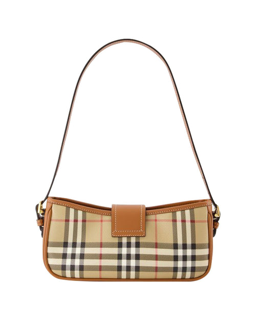 Burberry Mini Check Shoulder Bag Women Brown Handbags