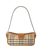 Burberry Mini Check Shoulder Bag Women Brown Handbags