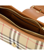 Burberry Mini Check Shoulder Bag Women Brown Handbags