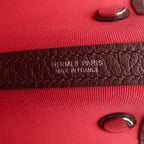 HERMES Canvas Leather Garden Party PM Tote Bag A stamp Pink