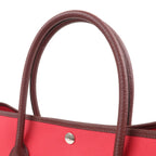 HERMES Canvas Leather Garden Party PM Tote Bag A stamp Pink