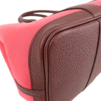 HERMES Canvas Leather Garden Party PM Tote Bag A stamp Pink