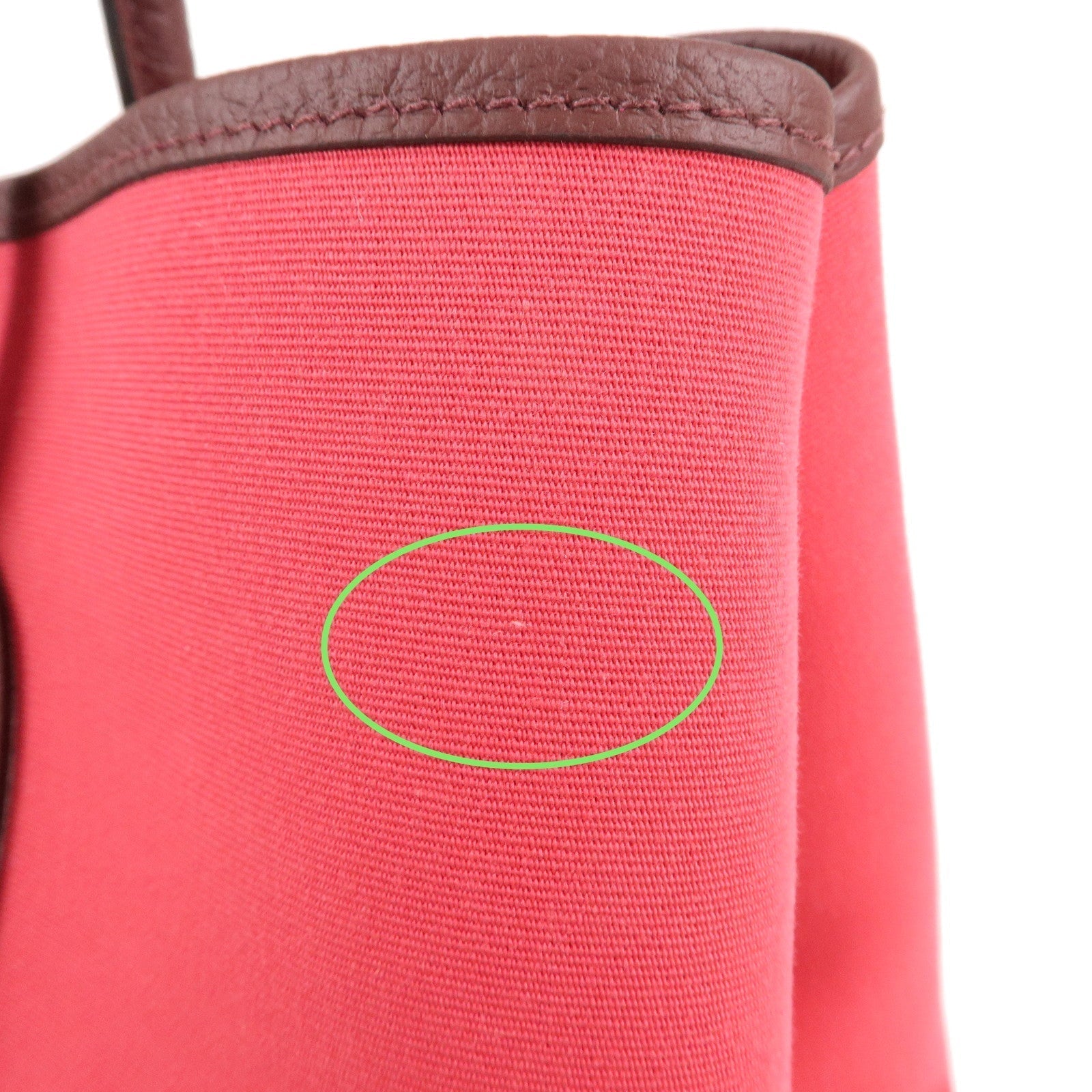 HERMES Canvas Leather Garden Party PM Tote Bag A stamp Pink