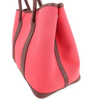 HERMES Canvas Leather Garden Party PM Tote Bag A stamp Pink