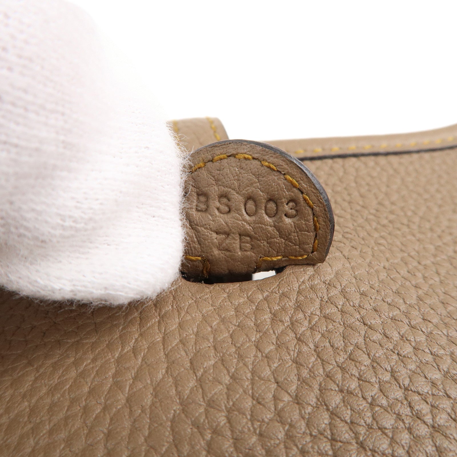 HERMES Taurillon Clemence Evelyne TPM Shoulder Bag Etoupe Brown