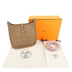 HERMES Taurillon Clemence Evelyne TPM Shoulder Bag Etoupe Brown
