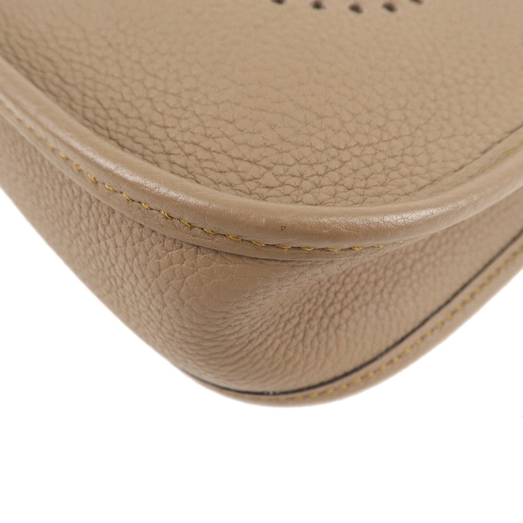 HERMES Taurillon Clemence Evelyne TPM Shoulder Bag Etoupe Brown