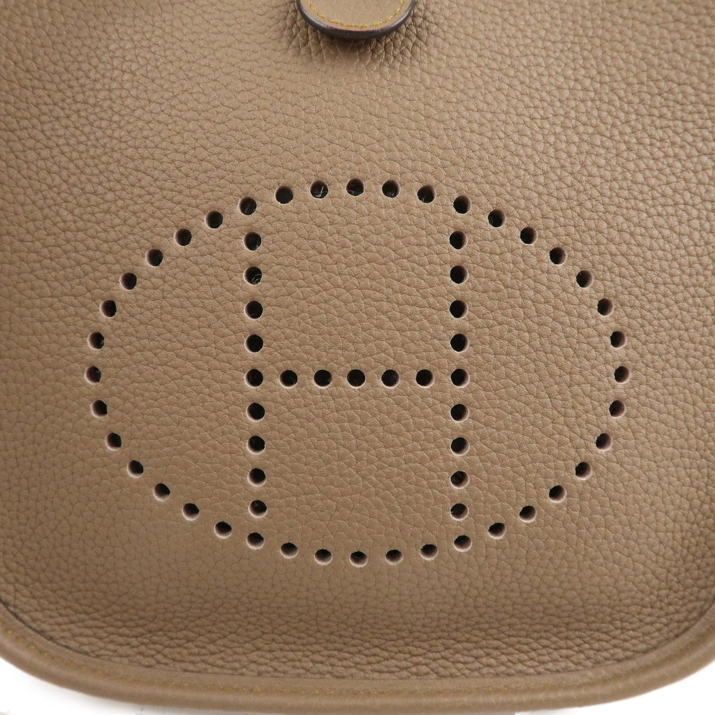 HERMES Taurillon Clemence Evelyne TPM Shoulder Bag Etoupe Brown