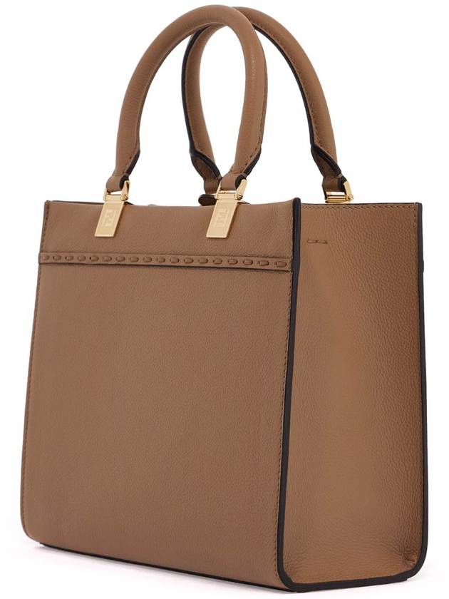 Fendi Logo Sunshine Small Tote Bag Cappuccino