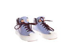 Fendi White, Burgundy & Multi-Color Embellished High-Top Sneakers SZ 37.5