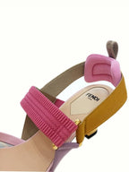 Fendi Colibri Mesh Medium Slingback Heel Pink