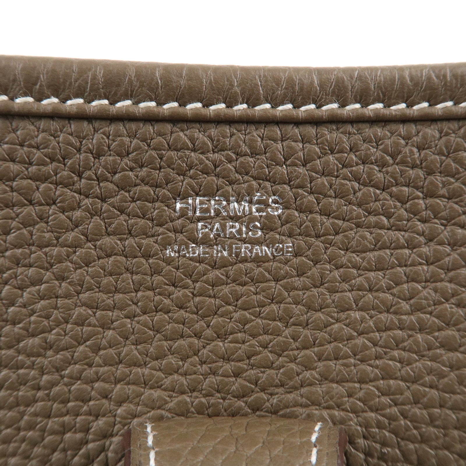 HERMES Taurillon Clemence Evelyne 3PM Shoulder Bag Etoupe