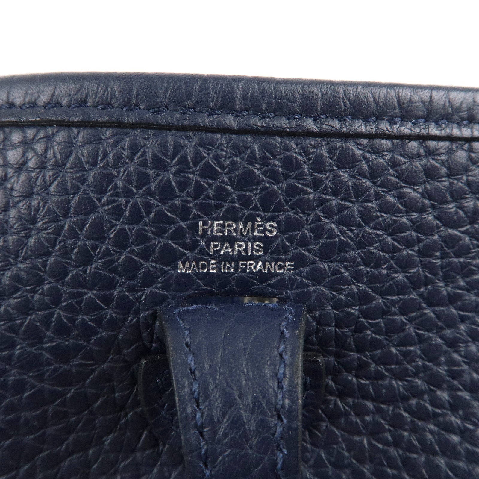 HERMES Taurillon Clemence Evelyne TPM Amazon Shoulder Bag Navy