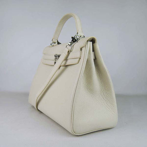 Hermes Kelly 32cm Togo Leather Handbag 6108 Beige Silver