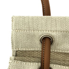 HERMES - Aline MM Shoulder Bag Natural Fauve Toile chevron