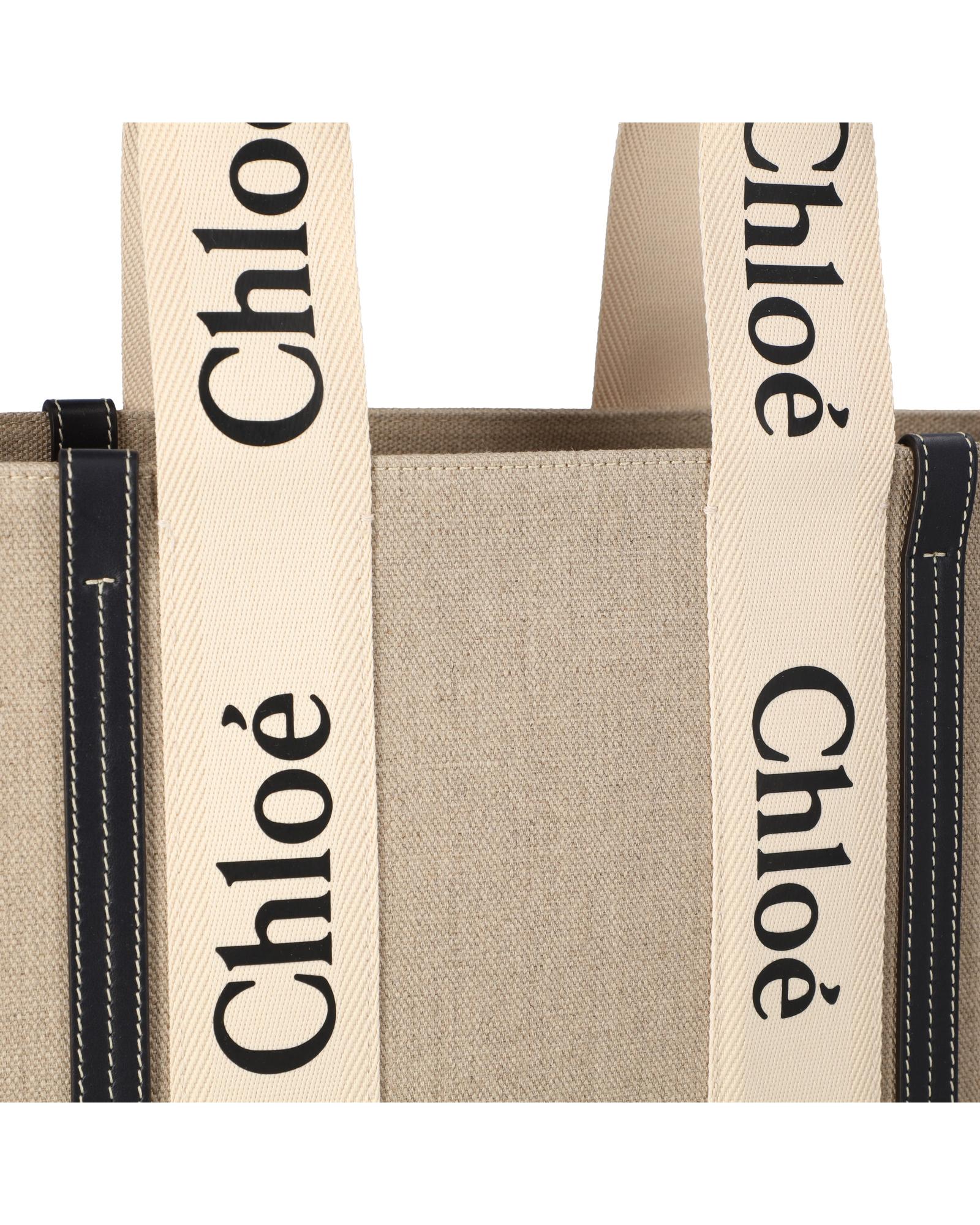 Chloe Woody Medium Tote Bag Women Black | Black Handbags