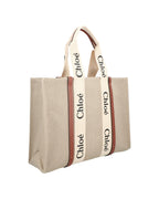 Chloe Canvas Tote Bag with Leather Trim Women Brown | Brown Handbags