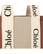 Chloe Canvas Tote Bag with Leather Trim Women Brown | Brown Handbags
