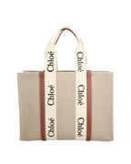 Chloe Canvas Tote Bag with Leather Trim Women Brown | Brown Handbags