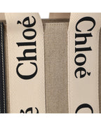 Chloe Linen Tote Bag with Leather Trim Women Black | Black Handbags