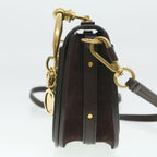 Chloe Small Rubberized Shoulder Bag Nile Leather 2way Brown 37268A