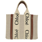 Chloe Woody Hand Bag Canvas 2way Gray Brown 37269A