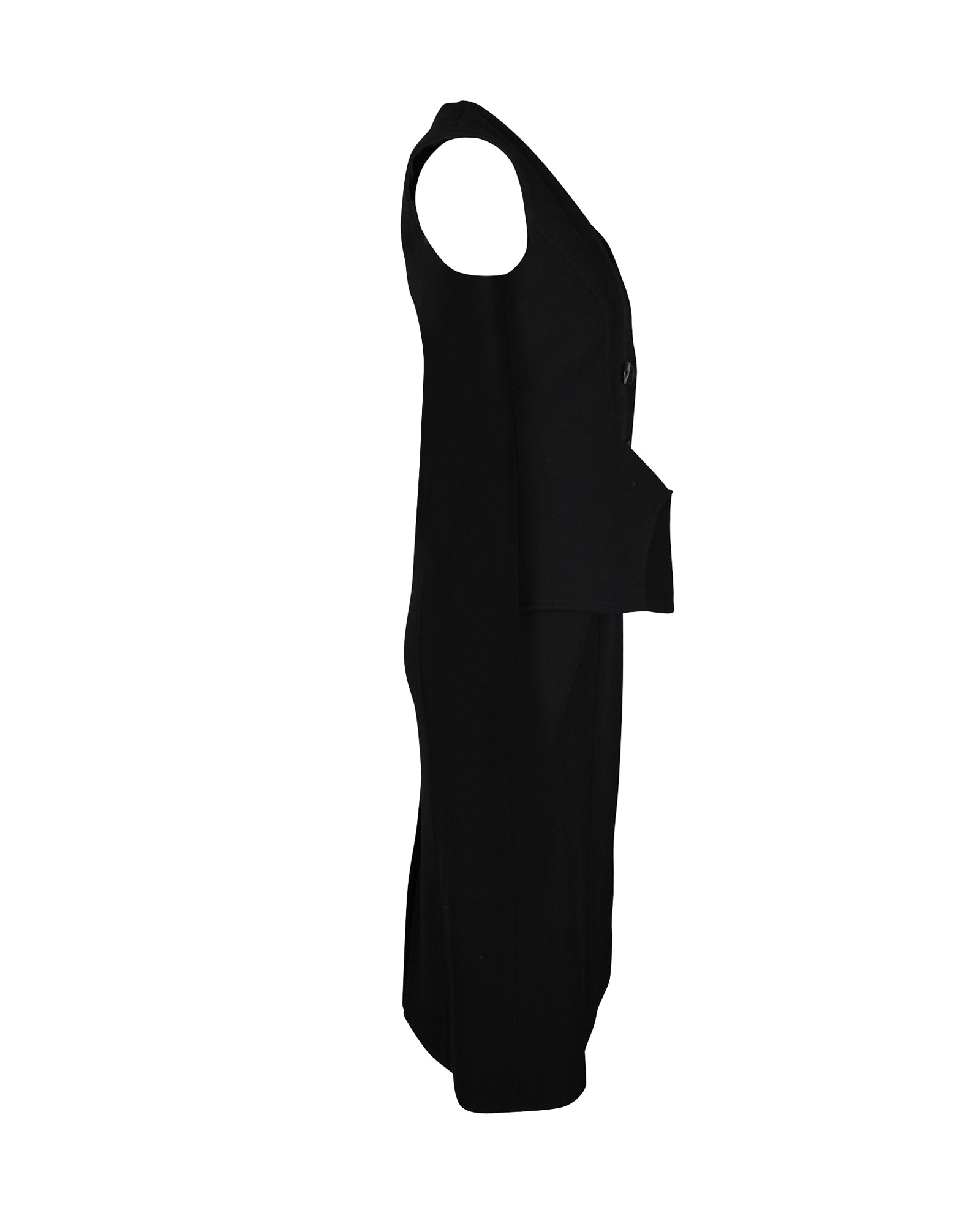 Dior Double-Breasted Coat Dress in Black Wool