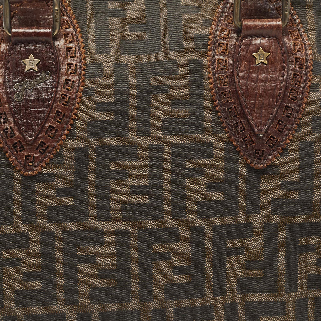 Fendi Zucca Canvas And Leather Chef De Jour Bag