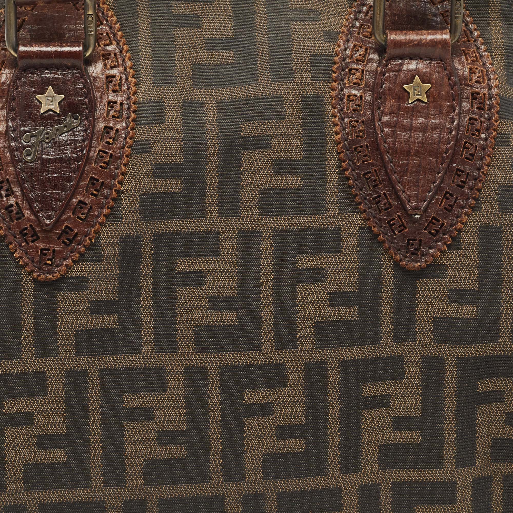 Fendi Zucca Canvas And Leather Chef De Jour Bag