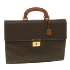 CELINE Macadam Canvas Hand Bag PVC Leather Brown  37308