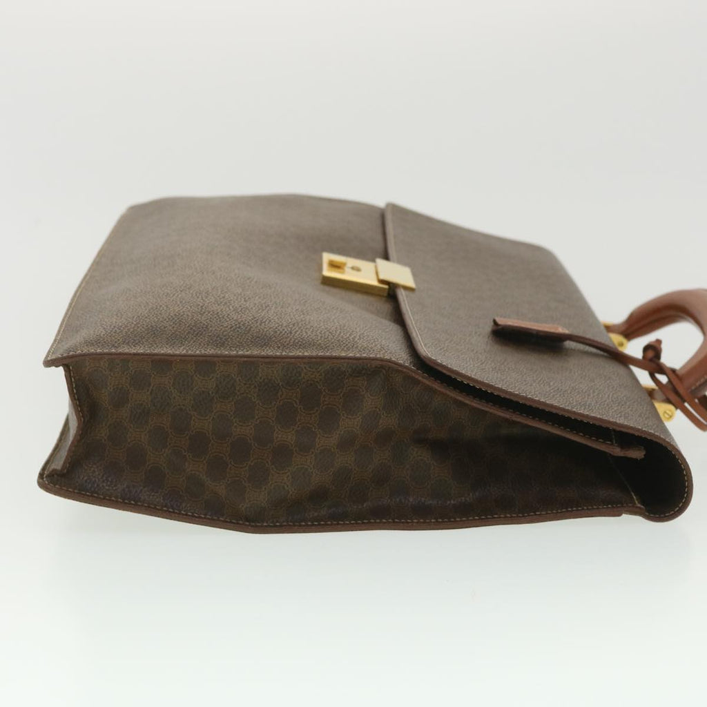 CELINE Macadam Canvas Hand Bag PVC Leather Brown  37308