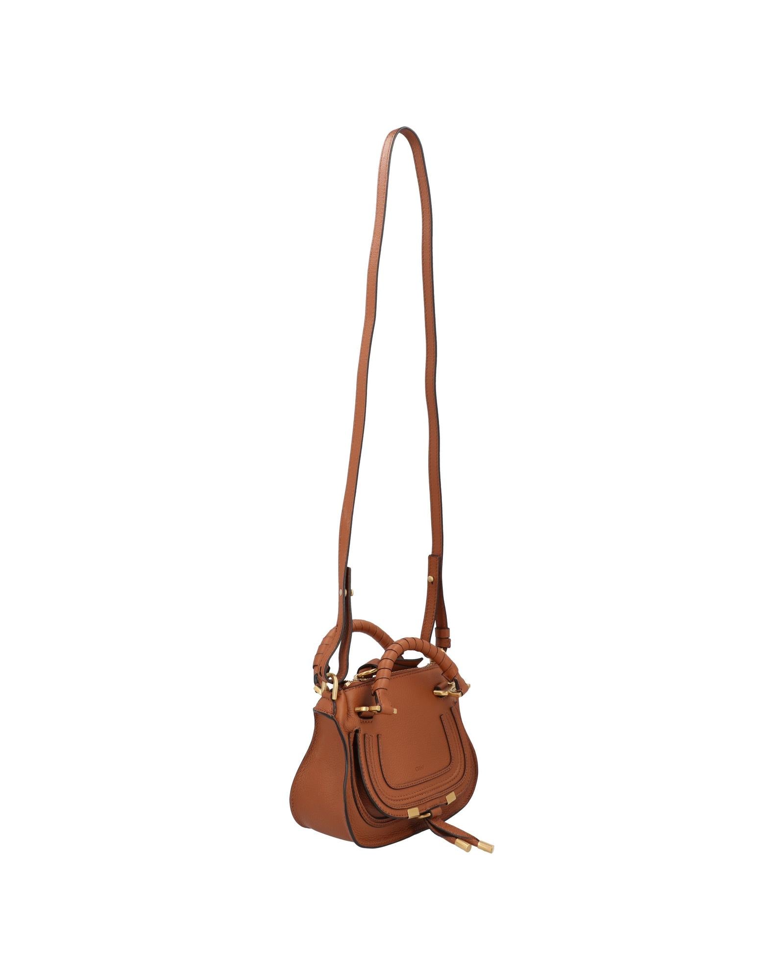 Chloe Marcie Mini Shoulder Bag Leather Women Brown | Brown Handbags