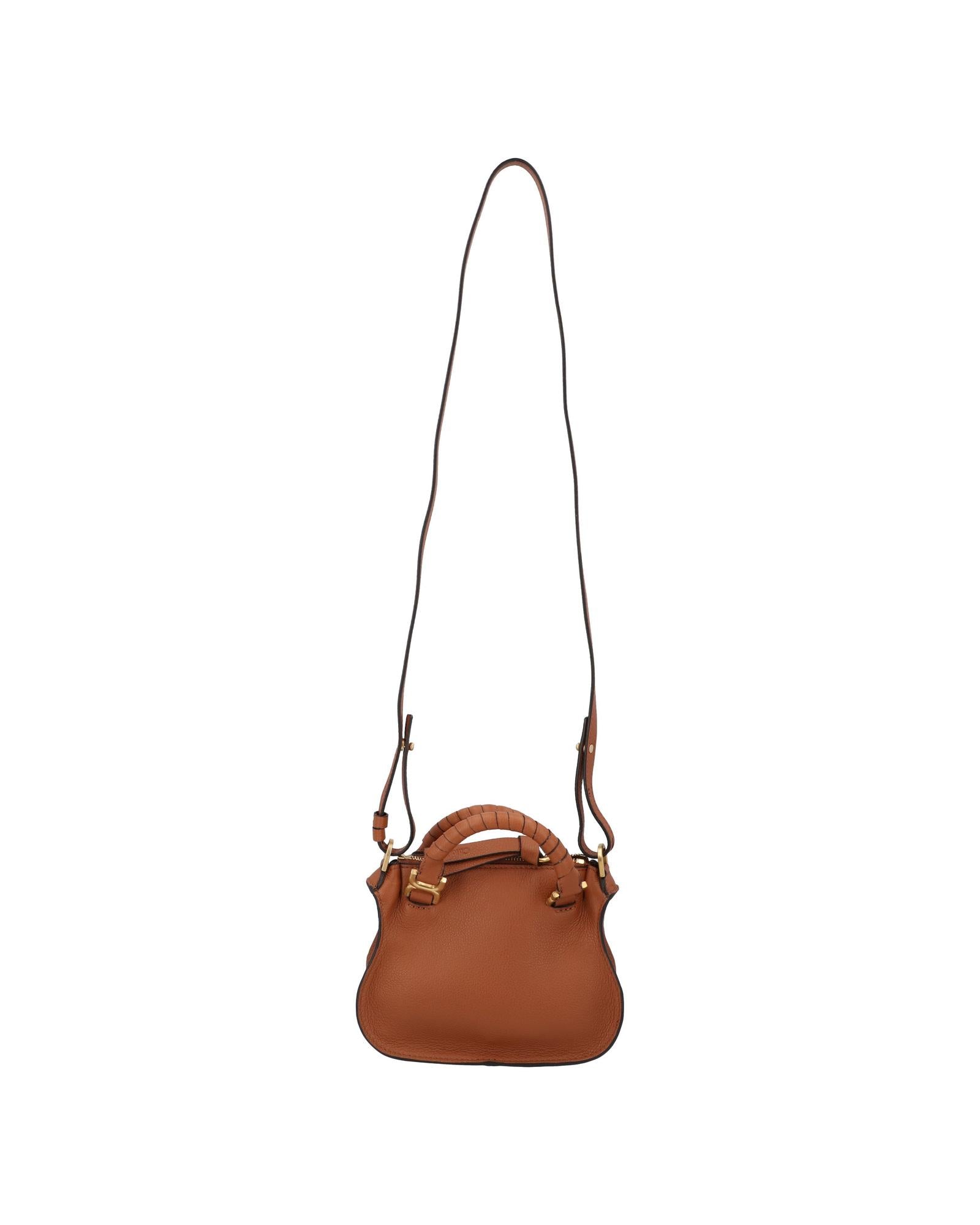Chloe Marcie Mini Shoulder Bag Leather Women Brown | Brown Handbags