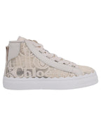Chloe Courts HighTop Lace Sneakers Women White | Ecru