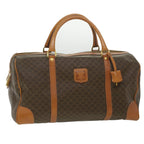 CELINE Macadam Canvas Boston Bag PVC Leather Brown  37395