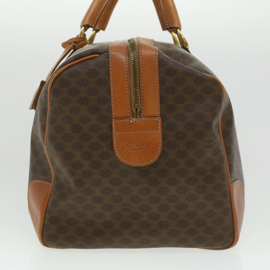 CELINE Macadam Canvas Boston Bag PVC Leather Brown  37395