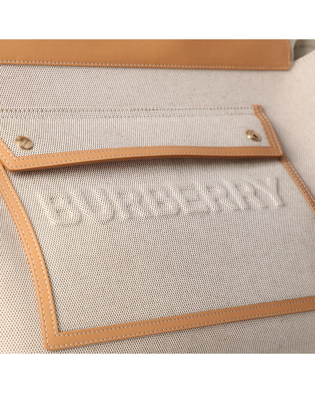 Burberry Canvas Tote Bag with Leather Trim Women Grey | Grey