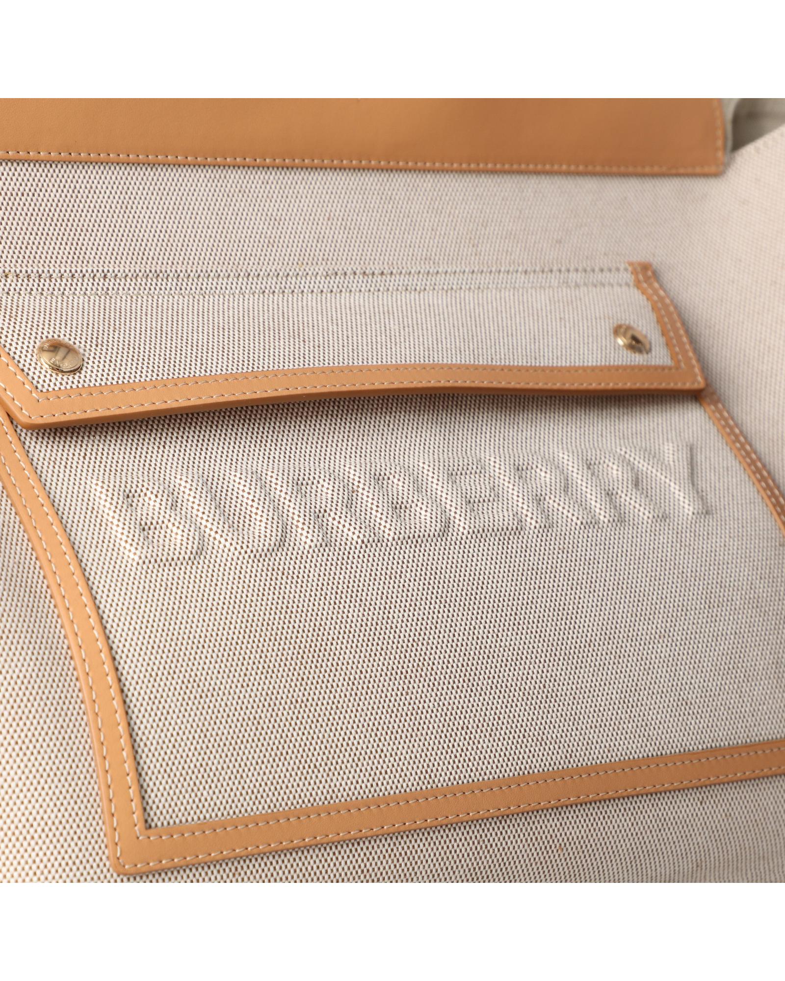 Burberry Canvas Tote Bag with Leather Trim Women Grey | Grey