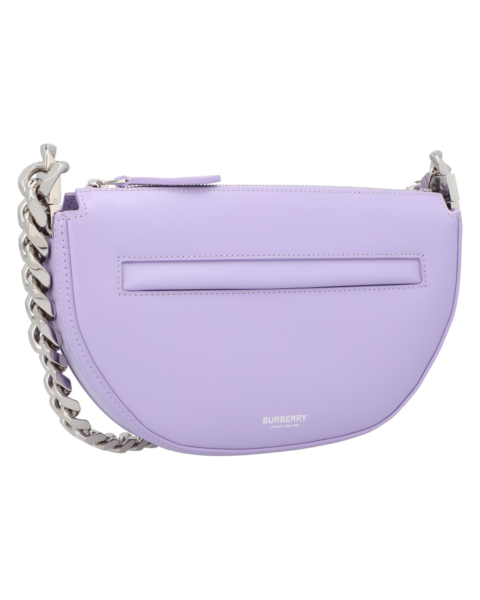 Burberry HalfMoon Chain Bag Women Violet | Purple Shoulder Bags